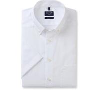OLYMP Luxor, bügelfreies Business Hemd, modern fit, Weiß, Kurzarm, Button-down, 38 (0303120038)