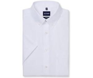 OLYMP Luxor, bügelfreies Business Hemd, Modern Fit, Weiß, Kurzarm, Button-down, 42 (0303120042)