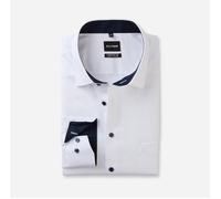 OLYMP LUXOR COMFORT FIT BIG NATTÉ LANGARM HEMD WEISS MIT PATCHUNG - 51 - 5XL
