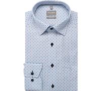 Businesshemd OLYMP "OLYMP Luxor, comfort fit, Under-Button-down", Herren, Gr. 45, Normaler Arm, bleu, 100% Baumwolle, Hemden (35541217-45) bleu