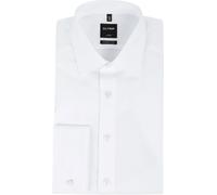 OLYMP Hemd Luxor modern fit – Popeline, New Kent Kragen, Langarm, Doppelmanschette, Weiß, Gr. 46