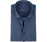 OLYMP Luxor Jersey Stretch Hemd 24/Seven Dunkel Blau - Größe 45 Blau 45