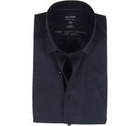 OLYMP Herren Businesshemd Langarm Luxor.24.Seven,Single Jersey,modern fit,New Kent,Marine 18,38