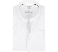 OLYMP Herren Businesshemd Langarm Luxor.24.Seven,Single Jersey,modern fit,New Kent,Weiss 00,40