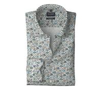 Langarmhemd OLYMP "Luxor modern fit", Herren, Gr. 43, N-Gr, weiß, Web, Obermaterial: 100% Baumwolle, normal, 2-Knopf-Manschette, Hemden, Modern Fit, Businesshemd, New-Kentkragen, gemustert (41065813-4