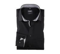 Businesshemd OLYMP "Luxor modern fit" Gr. 45, N-Gr, schwarz (schwarz, kontrastfarbene details) Herren Hemden (32245715-45) schwarz, kontrastfarbene details