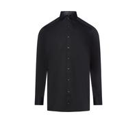 Langarmhemd OLYMP "Luxor", Herren, Gr. 39, N-Gr, schwarz, Web, Obermaterial: 100% Baumwolle, casual, Langarm 2-Knopf-Manschette, Hemden, Global-Kentkragen, Businesshemd, modern fit (56589628-39) schwa