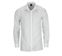 OLYMP Hemd Herren Slim Fit Umschlagmanschetten,Extra langer Arm Baumwolle weiß, 40