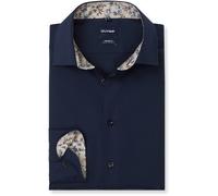 Businesshemd OLYMP "OLYMP Luxor, Modern Fit, Global Kent mit extra langem Arm", Herren, Gr. 44, Normaler Arm, blau (marine), 100% Baumwolle, Hemden (45484033-44) marine