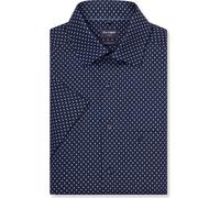 Kurzarmhemd OLYMP "Luxor", Herren, Gr. 43, N-Gr, marine, Web, Obermaterial: 100% Baumwolle, tailliert normal, Hemden, Businesshemd, modern fit, New-Kentkragen (74704956-43) marine