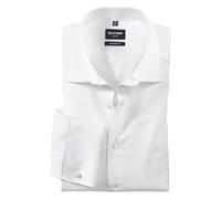 OLYMP Luxor modern fit Hemd Langarm mit New Kent Kragen Popeline weiß
