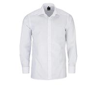 OLYMP Luxor modern fit Hemd Langarm mit New Kent Kragen Popeline weiß