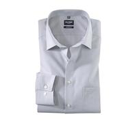 OLYMP Luxor modern fit Hemd Langarm New Kent Kragen Chambray, Größe 44, Farbe Hellgrau