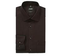 OLYMP Luxor modern fit Hemd Langarm New Kent Kragen Muster braun