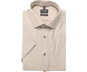 OLYMP Luxor Performance Climate Control Modern Fit Hemd Kurzarm taupe