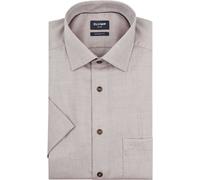 OLYMP Luxor Short Sleeve Hemd Structure Taupe - Größe 42 (L) Braun 42