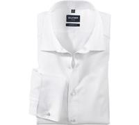 OLYMP Luxor modern fit Hemd Langarm mit New Kent Kragen Popeline weiß