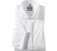 OLYMP Smokinghemd Herren Comfort Fit Umschlagmanschetten Baumwolle weiß, 41