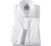 OLYMP Smokinghemd Herren Comfort Fit Umschlagmanschetten Baumwolle weiß, 48
