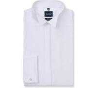 Smokinghemd OLYMP "Luxor modern fit", Herren, Gr. 44, N-Gr, weiß, Web, Obermaterial: 100% Baumwolle, Umschlagmanschette, Hemden (69927337-44) weiß