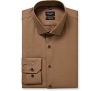 Businesshemd OLYMP "OLYMP No. Six 24/Seven, super slim, Modern Kent", Herren, Gr. 39, Normaler Arm, braun, 64% Baumwolle, 27% Polyester, 9% Elasthan, Hemden (34884248-39) braun