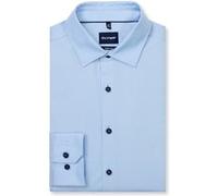 Businesshemd OLYMP "No. Six 24/Seven super slim", Herren, Gr. 46, N-Gr, blau (hellblau), Web, Obermaterial: 92% Baumwolle, 8% Elasthan, sehr schmal, Hemden, in bequemer Jersey-Qualität (69117550-46) h