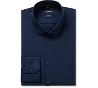 Businesshemd OLYMP "No. Six super slim", Herren, Gr. 38, N-Gr, blau (marine), Jersey, Obermaterial: 64% Baumwolle, 27% Polyester, 9% Elasthan, Hemden, Jersey-Hemd (50991853-38) marine