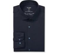 Businesshemd OLYMP "OLYMP No. Six 24/Seven, super slim, Modern Kent", Herren, Gr. 42, Normaler Arm, blau (marine), 86% Polyamid, 14% Elasthan, Hemden (61753340-42) marine