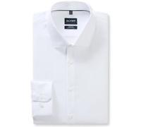 Businesshemd OLYMP "No. Six super slim", Herren, Gr. 44, N-Gr, weiß, Jersey, Obermaterial: 64% Baumwolle, 27% Polyester, 9% Elasthan, Hemden, Jersey-Hemd (35417624-44) weiß