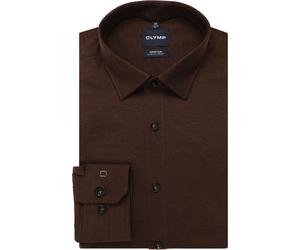 OLYMP No. Six 24/Seven Super Slim Jerseyhemd nougat, Faux-uni
