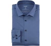 Businesshemd OLYMP "No. Six 24/Seven super slim", Herren, Gr. 41, N-Gr, blau (nürnbergerblau), Web, Obermaterial: 92% Baumwolle, 8% Elasthan, modisch, sehr schmal, Langarm, Hemden, in bequemer Jersey-