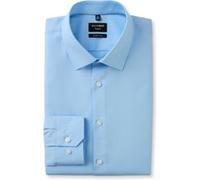 Businesshemd OLYMP "OLYMP No. Six, super slim, Urban Kent mit extra langem Arm", Herren, Gr. 38, Normaler Arm, blau (hellblau), 97% Baumwolle, 3% Elastolefin, Hemden (98370032-38) hellblau