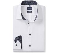 Businesshemd OLYMP "OLYMP No. Six, Super Slim, Kent mit extra langem Arm", Herren, Gr. 42, Normaler Arm, weiß (blau), 100% Baumwolle, Hemden (50261562-42) blau
