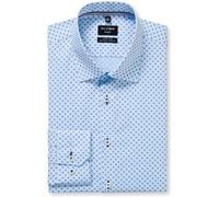 Langarmhemd OLYMP "No. Six", Herren, Gr. 39, N-Gr, bleu, Web, Obermaterial: 100% Baumwolle, sehr schmal normal, 2-Knopf-Manschette, Hemden, Businesshemd, super slim, Kentkragen (12132144-39) bleu