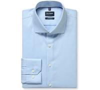 Langarmhemd OLYMP "No 6 six", Herren, Gr. 44, N-Gr, blau (bleu), Web, Obermaterial: 97% Baumwolle, 3% Elastolefin, sehr schmal, 2-Knopf-Manschette, Hemden, Royal Kentkragen, Businesshemd, super slim f