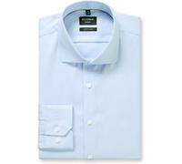 Langarmhemd OLYMP "No 6 six", Herren, Gr. 42, N-Gr, blau (bleu), Web, Obermaterial: 100% Baumwolle, gestreift, casual, sehr schmal, Langarm 2-Knopf-Manschette, Hemden, gestreift, Businesshemd, super s