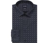 OLYMP No. Six Super Slim Hemd marine, Bedruckt