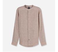OLYMP Casual Regular Fit Leinenhemd braun, Einfarbig