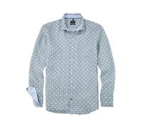 OLYMP Casual Regular Fit Leinenhemd grün, Blumen