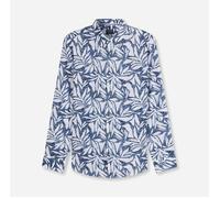 Langarmhemd OLYMP "OLYMP Casual, regular fit, Kent", Herren, Gr. L, Normaler Arm, marine, 100% Leinen, Hemden (67142438-L) marine