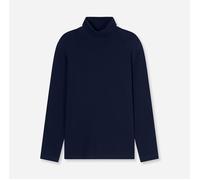 Rollkragenpullover OLYMP "Casual", Herren, Gr. L, blau (marine), Jersey, Obermaterial: 70% Baumwolle, 30% Wolle, unifarben, regular fit normal, hoch geschlossener Ausschnitt, abgesteppte Kante, Pullov