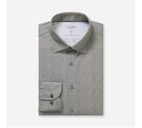 Businesshemd OLYMP "OLYMP Level Five 24/Seven, body fit, New York Kent", Jungen, Gr. 40, Normaler Arm, grau, grün, 92% Baumwolle, 8% Elasthan, Hemden (83133315-40) grau, grün