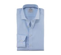 Businesshemd OLYMP "Level Five body fit", Herren, Gr. 43, N-Gr, blau (bleu), Web, Obermaterial: 100% Baumwolle, gestreift, 2-Knopf-Manschette, Hemden, modisch gestreift (78610252-43) bleu