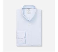 Langarmhemd OLYMP "Level Five", Damen, Gr. 44, N-Gr, bleu, Web, Obermaterial: 100% Baumwolle, normal, Manschette, Hemden Langarmhemd, body fit, Haifischkragen, Webmuster, Businesshemd (67582108-44)