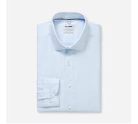 OLYMP Level Five Garment Washed Body Fit Leinenhemd hellblau, Faux-uni