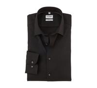 OLYMP Hemd Herren Slim Fit Langarm Baumwoll-Stretch Schwarz, 46