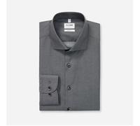 Langarmhemd OLYMP "Level Five", Herren, Gr. 44, N-Gr, grau (silbergrau), Web, Obermaterial: 100% Baumwolle, casual, Langarm 2-Knopf-Manschette, Hemden, body fit, Royal-Kentkragen, Businesshemd, feine