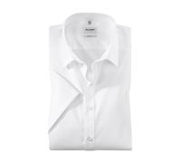 Businesshemd OLYMP "Level Five body fit" Gr. 43, N-Gr, weiß Herren Hemden Kurzarm klassisch, unifarben (475528-43)
