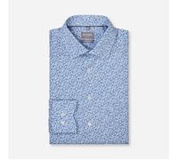 OLYMP Businesshemd Luxor – Comfort Fit New Kent – Herren Gr. 45 Blau 100% Baumwolle, Normaler Arm