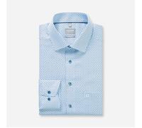 Businesshemd OLYMP "OLYMP Luxor, comfort fit, New Kent", Herren, Gr. 47, Normaler Arm, bleu, 100% Baumwolle, Hemden (58811645-47) bleu
